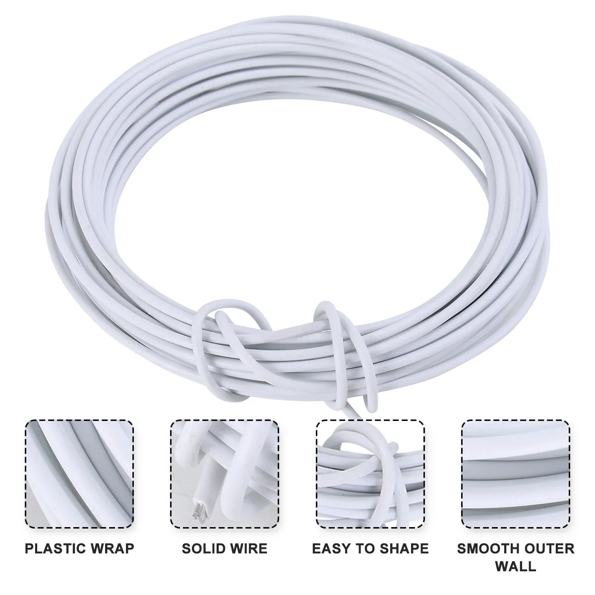 10M Flexible Iron Wire Roll Green Plastic Coated Strong Bendable Garden Tie for Climbing Plants Vine Support Fastening Wrapping