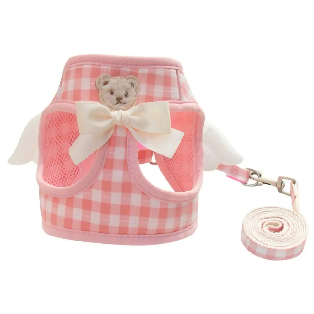 Adjustable Cat Dog Harness Set Breathable Comfortable Pet Chest Strap with Leash Escape Proof Cat Rope Vest Walking