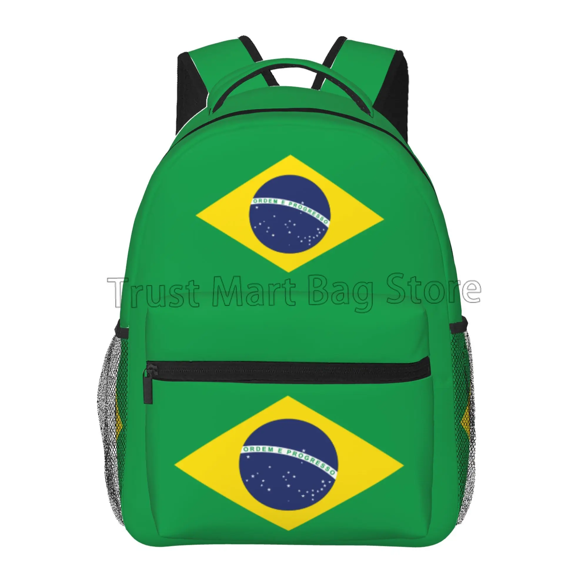 Mochila bandeira brasileira para homens e mulheres, bolsa de ombro, mochila escolar de grande capacidade, mochila casual para meninos e meninas, viagem ao ar livre