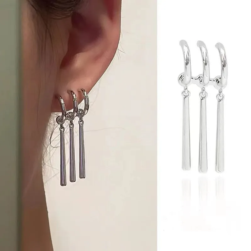 Pendientes de Anime Sauron Zoro, pendientes de Cosplay, joyería Piercing, pendiente Triple falso de moda, pendiente largo colgante para mujeres y hombres, 1 par