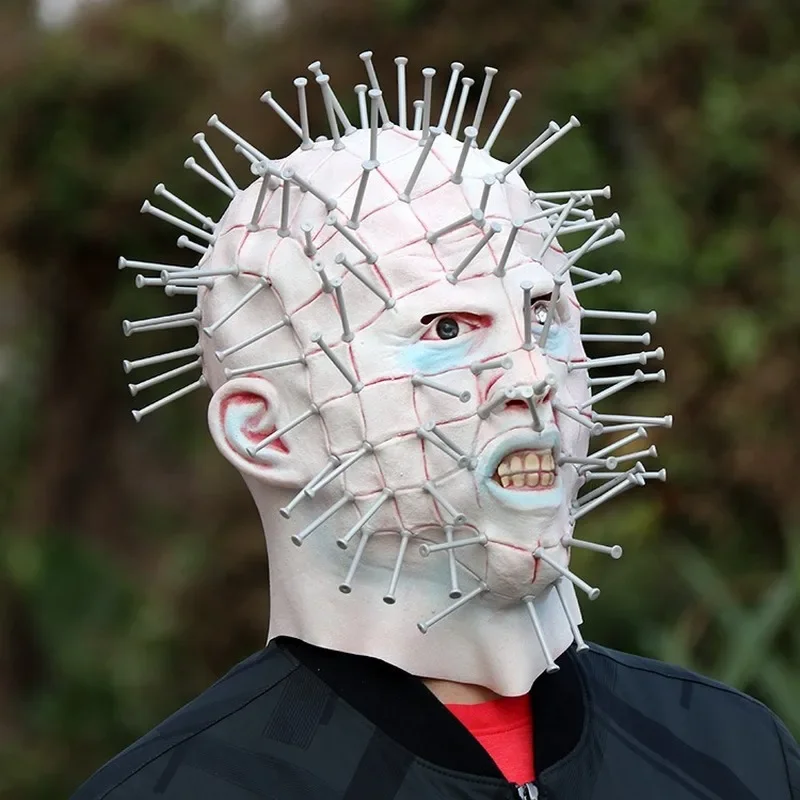 Terror Hellraiser Masks Halloween Cosplay Infernal Ghost Nails Adult Unisex Party Masquerade Stage Perform Role Play Accessories