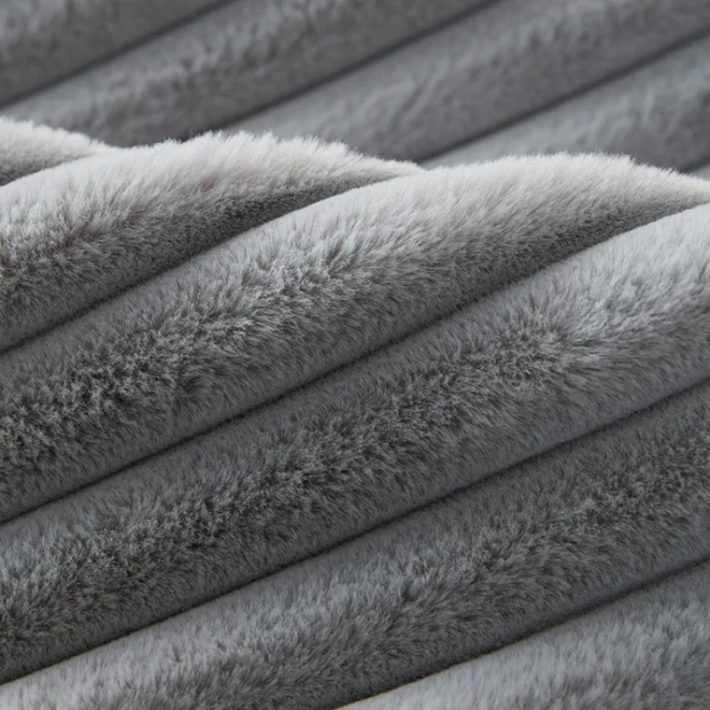 Thicken Plush Stripe Immitation Rabbit Fur Non-Slip Sofa Cover, for Winter Living Room Couch Seat Decor Slipcover Sofa Towel