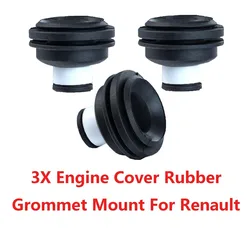 3pcs Replaceable Car Engine Cover 1.5 & 1.9 DCi Black Rubber Grommet for Renault Clio II III Kangoo I Modus Twingo I Megane II