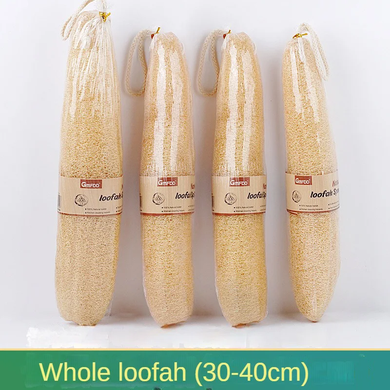 Jedna cała lufa pod prysznic około 30-40 cm 100% naturalna SPA Beauty gąbka do kąpieli peeling do ciała puff złuszczający Lofa Luffa Luffa Loffa