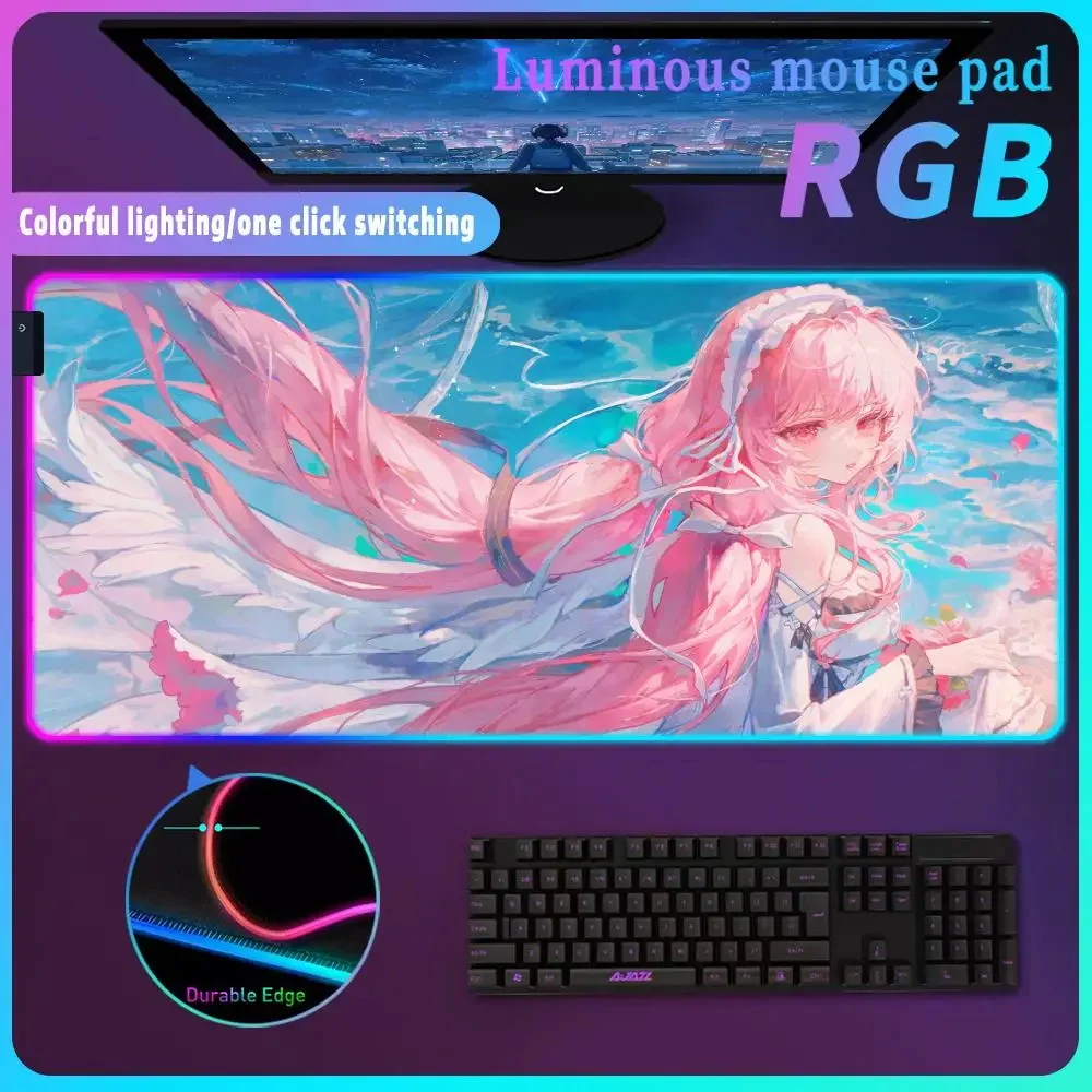 

Cool RGB Game Mouse Pad A_azur L_lane Mousepad Keyboards Gamers Decoracion Desk Mat Luminous Desk Mat Laptop Cushion Mice Pad