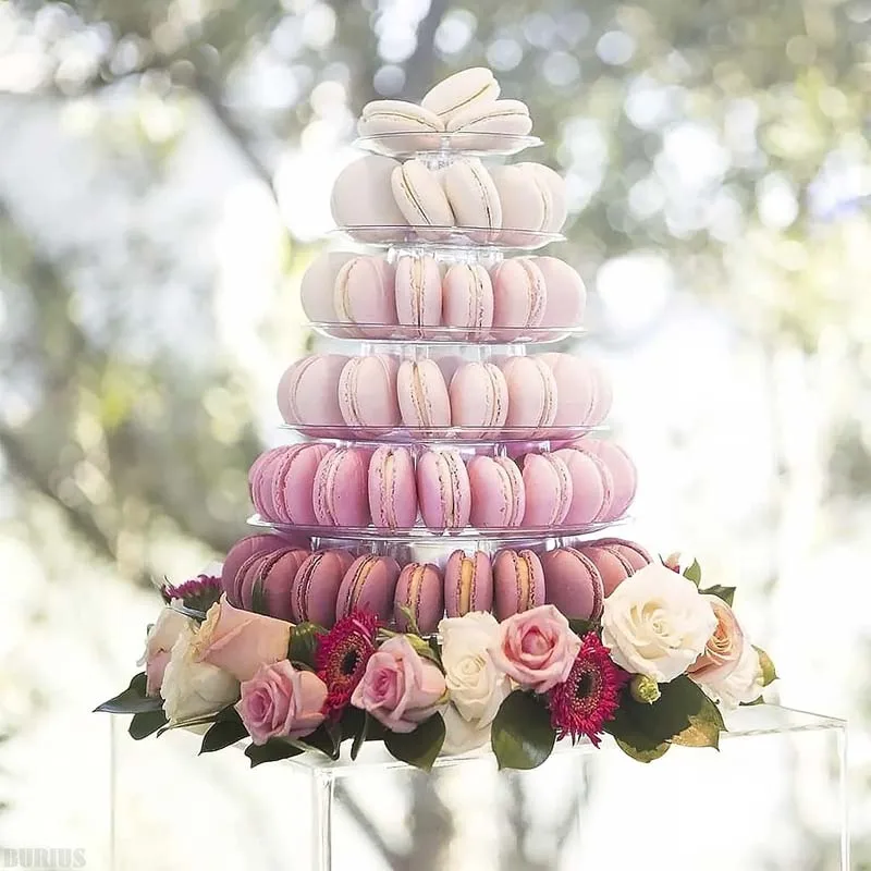 4/6 Tier Macaroon Pyramid Macaron Tower Display Stand For Macaron Cupcake Fondant Cake Stands Wedding Birthday Cake Decorating