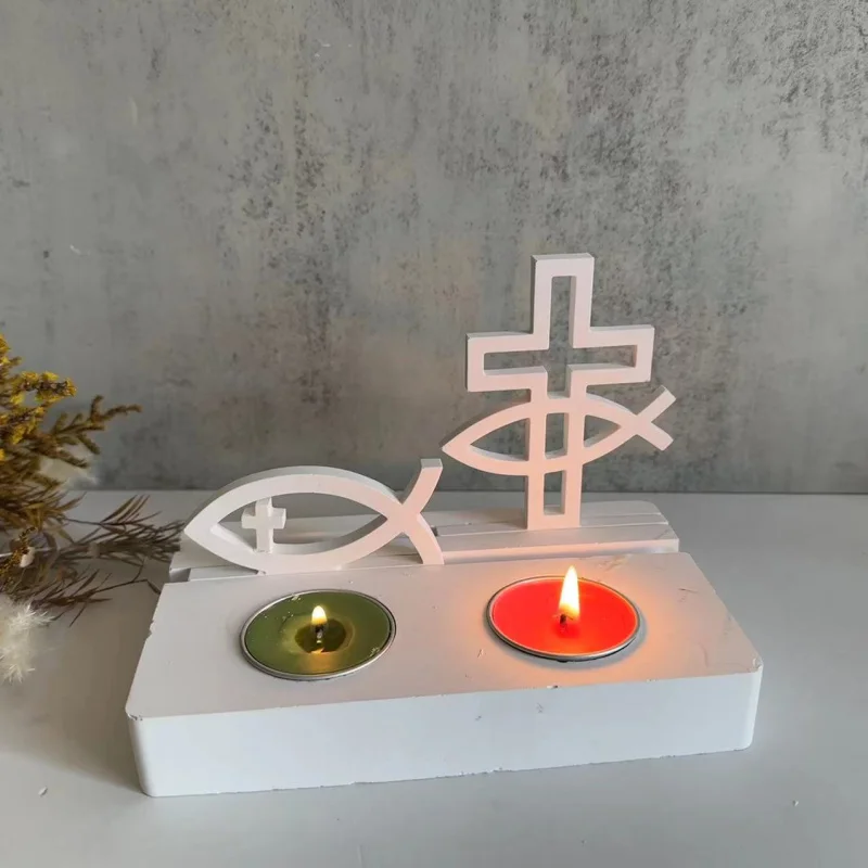 Cross Decoration Silicone Mold Fish Plug-in Candlestick Aromatherapy Gypsum Mold