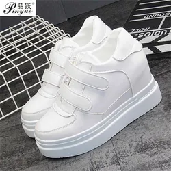 Woman Fashion White Hidden Wedge Shoes Platform Sneakers for Women Casual Shoes Vulcanized shoes 34-40