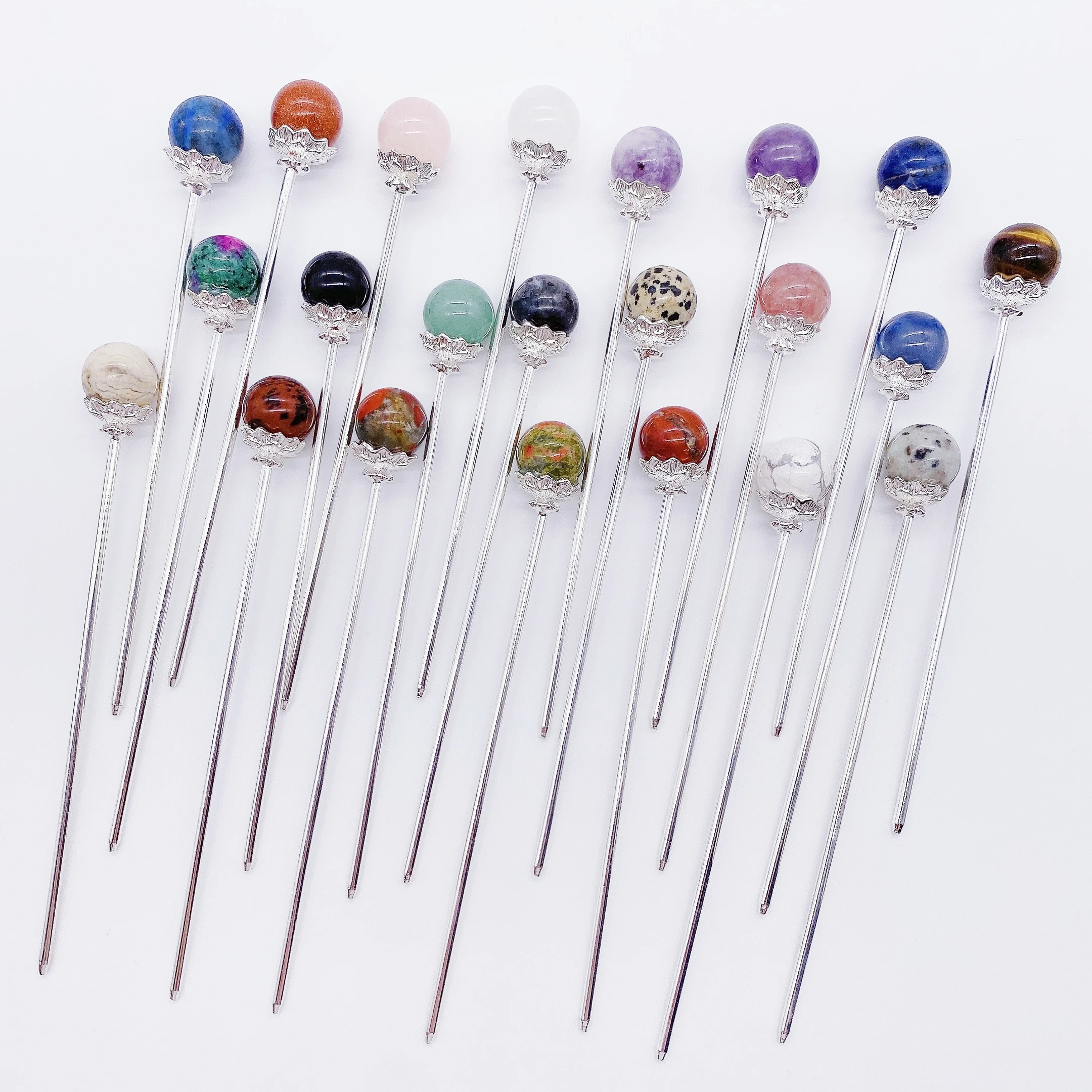 Natural Beads Hairsticks Crystal Stone Magic Wand For Women Home Decor Reiki Healing Hairpin Headdress Accessories Gift