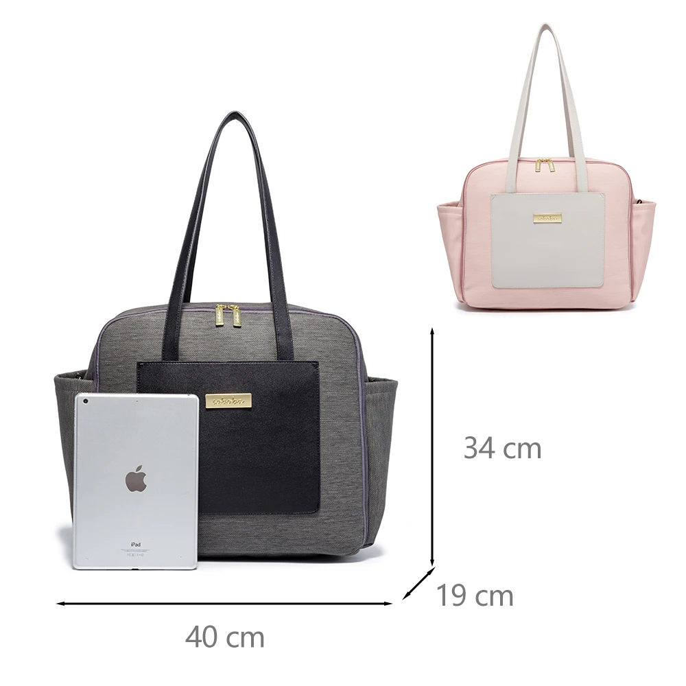 Multifunctional Mommy Tote Bag Large Capacity Diaper Nappy Handbag Maternity Travel Bag with Stroller Hanging Straps