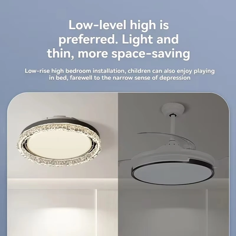 Modern Ceiling Fans With Lights For Bedroom Living Study Room Round Bladeless Ceiling Fan With Light And Remote