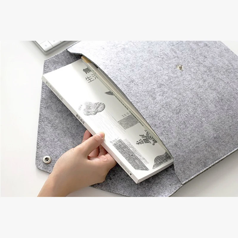 A4 Simple Big Capacity Linen File Folder Document Bag Canvas Felt File Briefcase Portable Organizer Office Paper Holder