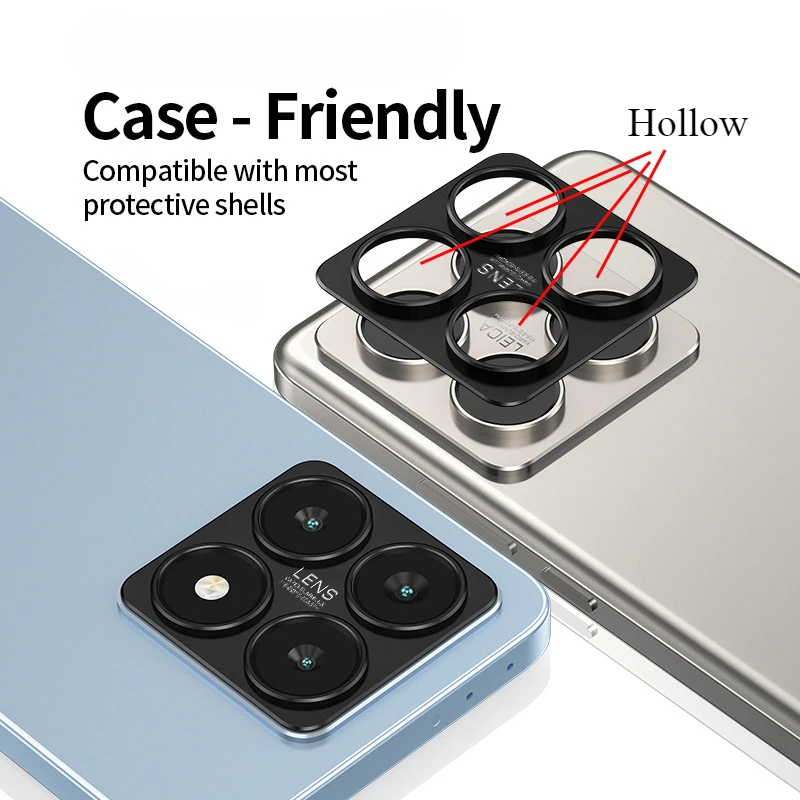 1 peça Protetor de Lente de Câmera Traseira de Metal de Alumínio para Xiaomi 14T Pro Mi14T Mi14TPro, Capa de Lente, Protetor de Tela Ziai, Película de Anel de Lente