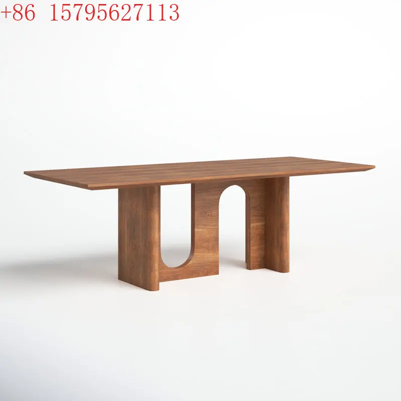 

Предварительно обращенный обеденный стол из цельного дерева, проживание в семье, длинный стол из бревна в стиле ваби-саби, дизайнерский стол в скандинавском стиле.