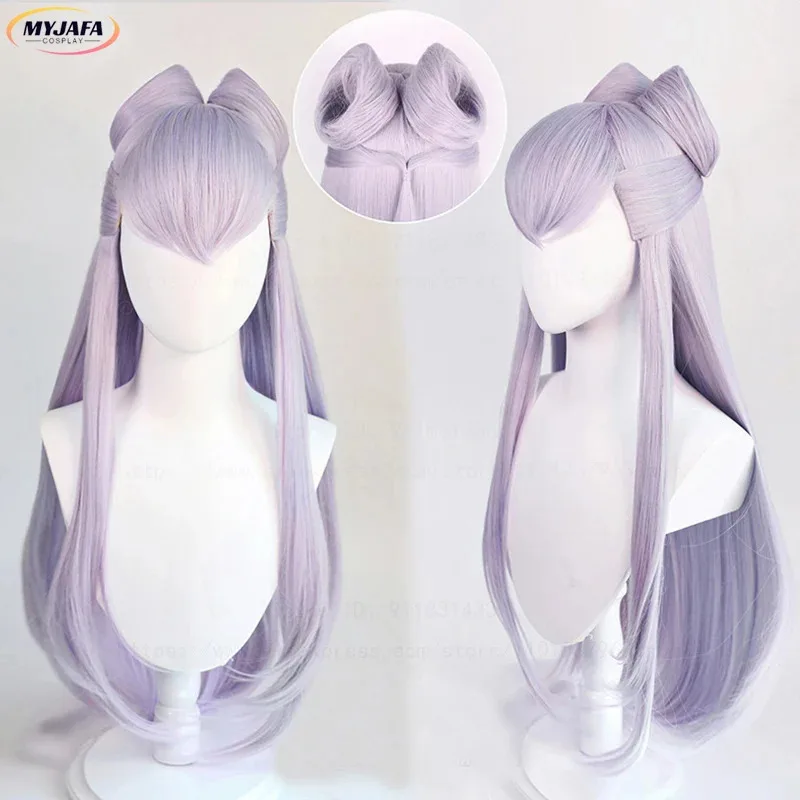 แคนดี้ 2025KDA วิกผมเอเวลีนที่เลวร้ายที่สุด LOL คอสเพลย์ยาวสีฟ้าสีม่วงพร้อมซาลาเปาผมสังเคราะห์ทนความร้อนอะนิเมะวิกผม +