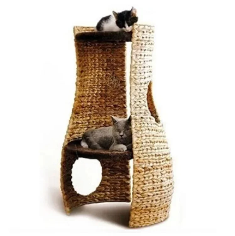 New Cat House Banana Leaf Cat Scratch Toy Sisal Rope Back Vase Double Cat Tree