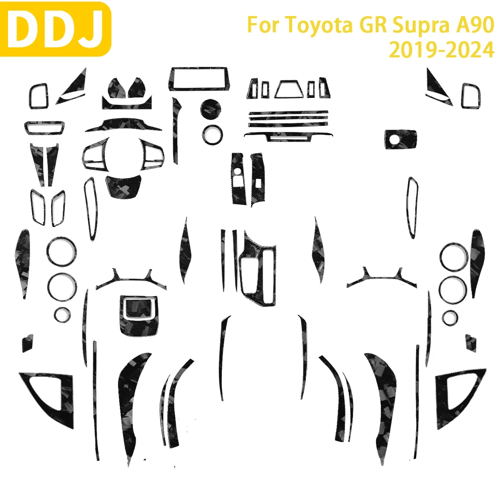 

For Toyota GR Supra A90 A91 MK5 2019-2024 Accessories Forged Carbon Fiber Interior Car Air Outlet Gear Door Trim Sticker