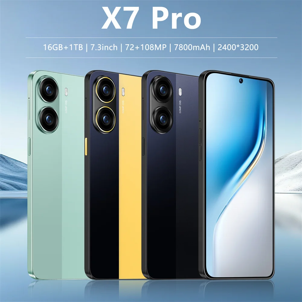 

Original X7 Pro Tablet PC 22GB+2TB Global Edition Smart 5G Dual Card Android 15 Facial Recognition Function Tab 7800Mah Battery