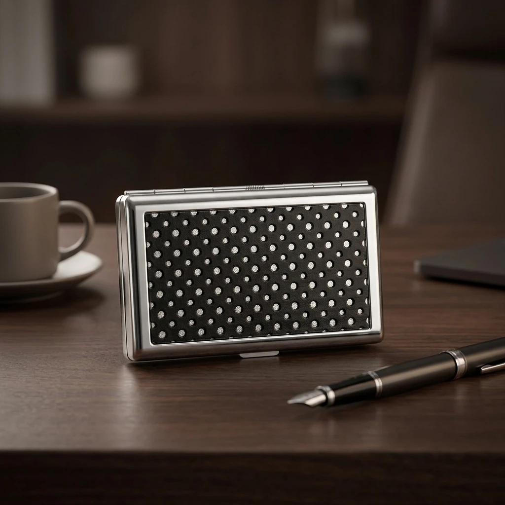Luxury Cigarette Case Slim Leather Holder for Business Travel Portable Metal Smoke Box Magnetic Closure Durable Gift