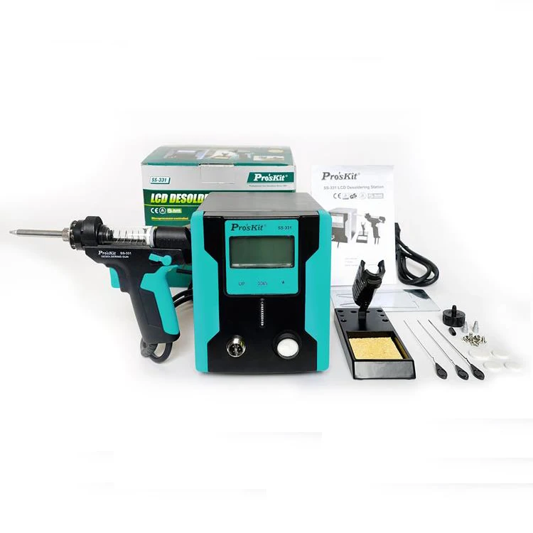 Electric tin suction pump Pro'sKit SS-331H ESD LCD Digital BGA Desoldering Suction Electric Absorb sleeping function