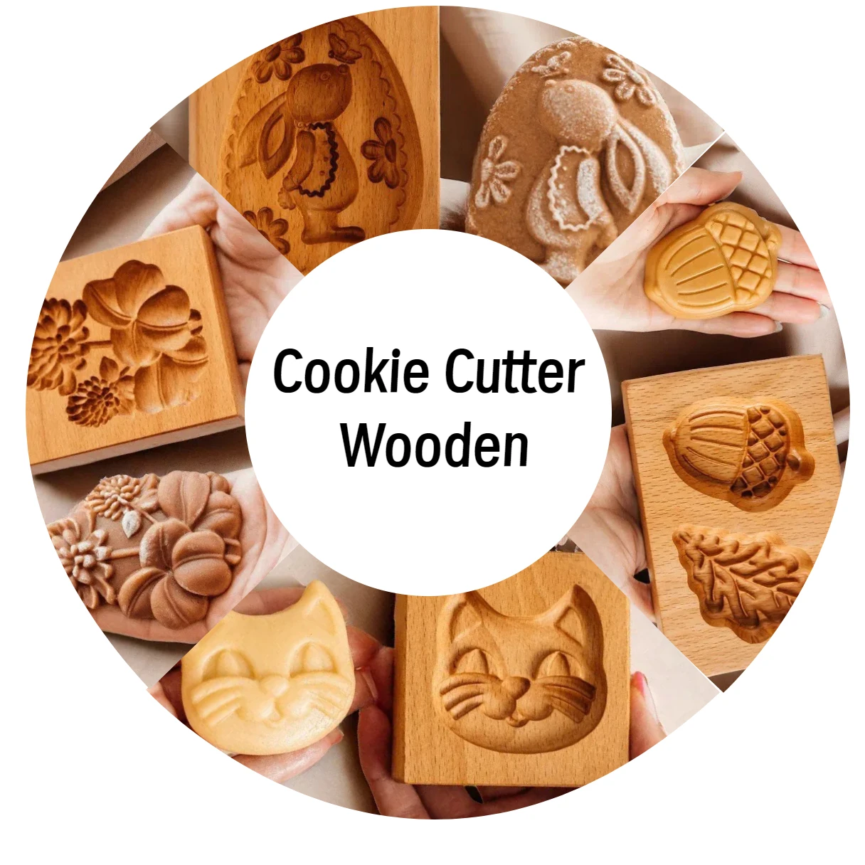 Cookie Cutter Wooden Cookie Crisp For Baking Choose From A Variety Of Patterns Gingerbread Cookies Moulds Press Bakery Gadgets