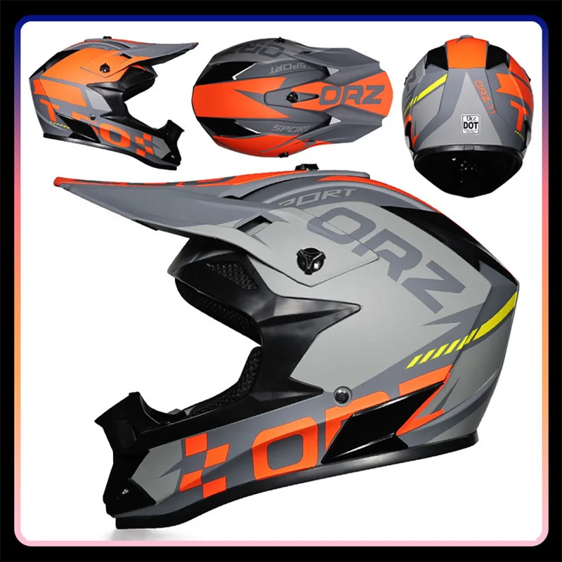 DOT-zugelassener Integral-Motorradhelm ATV Dirt Bike Helm Sport Off Road Herren Moto Dirtbike Off-Road Racing Motocross Helme