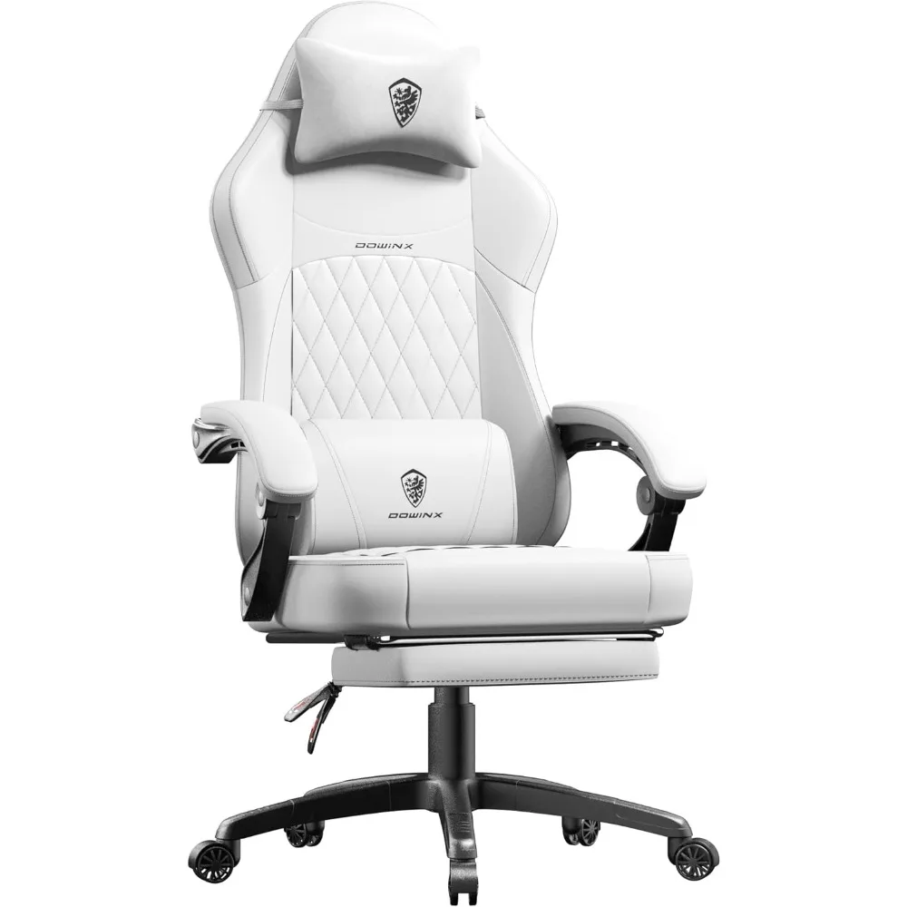 

Gaming Chair with Pocket Spring Cushion, Ergonomic Computer Chair with Massage Lumbar and Footrest for Adults, High Back Game C