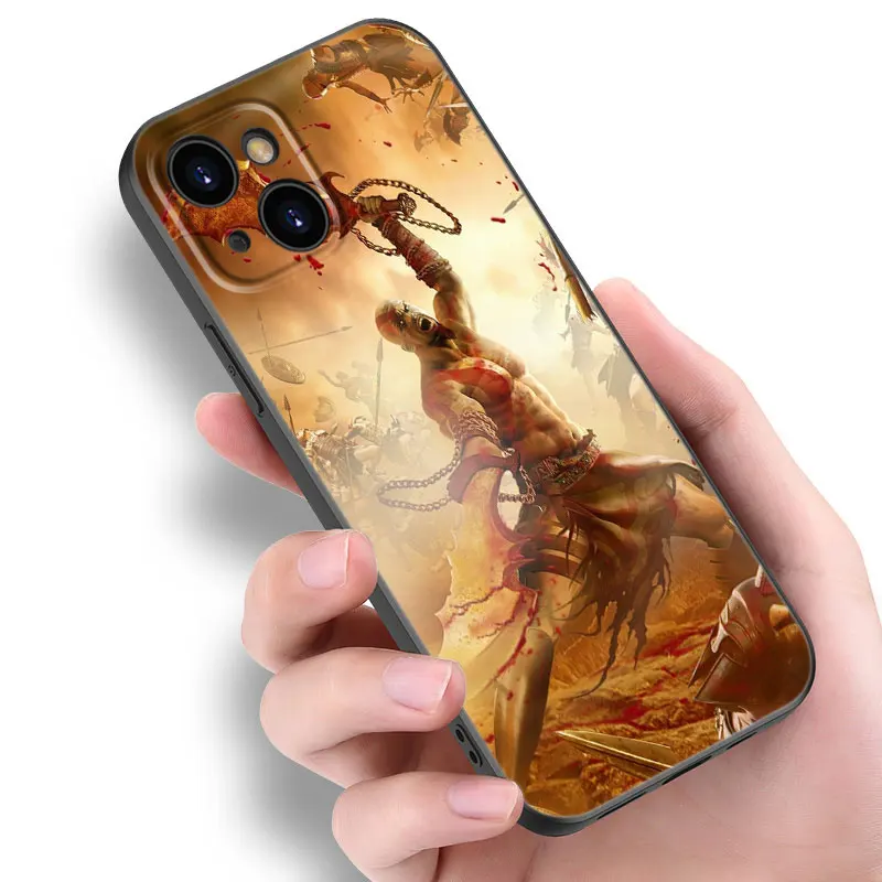 Kratos God of War Black Silicone Phone Case For Apple iPhone 12 13 Mini 11 14 15 Pro Max 7 8 Plus X XR XS SE 2020 2022