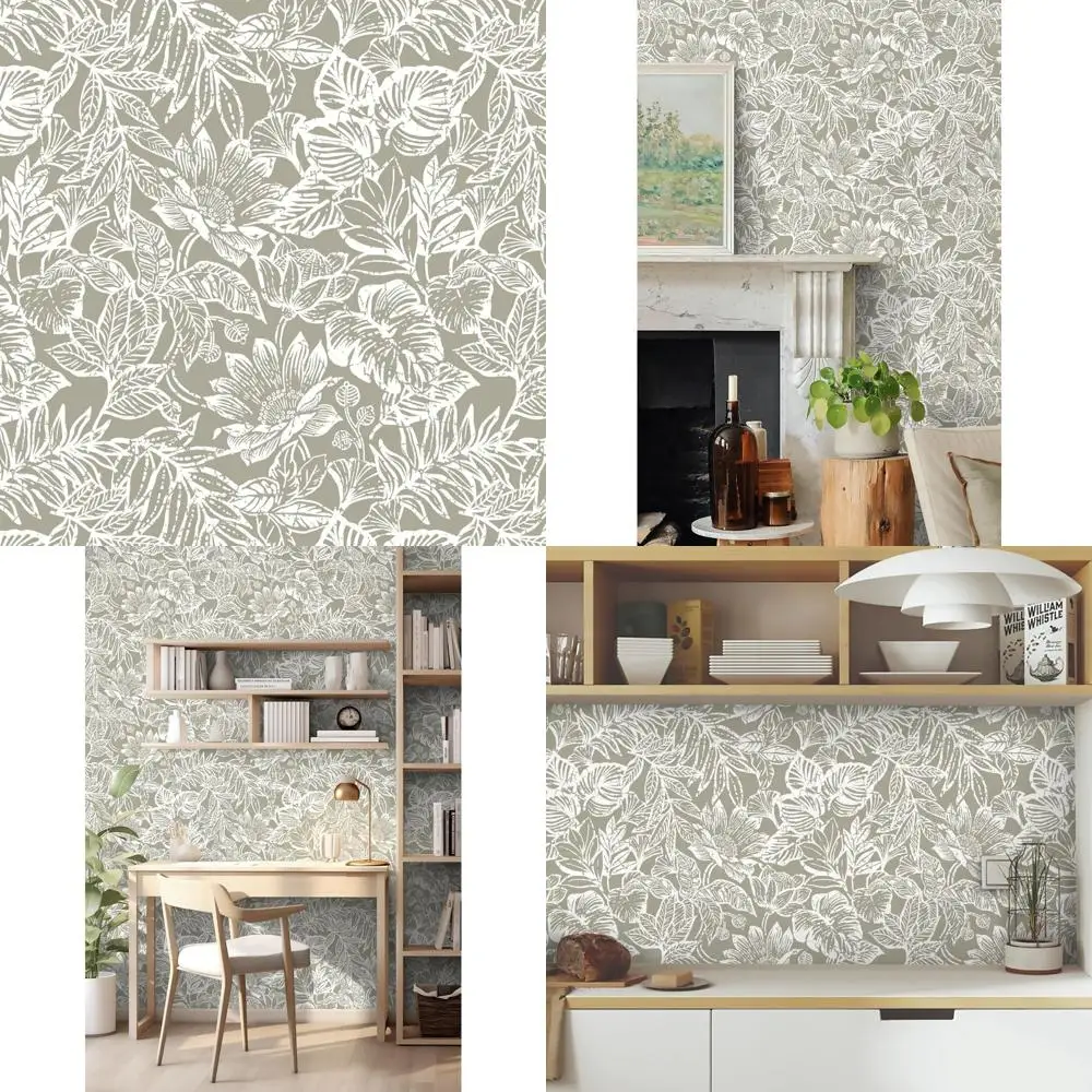 ورق جدران قابل للتقشير واللصق على شكل زهور استوائية حديثة، ورق اتصال ذاتي اللصق قابل للإزالة للاستخدام الداخلي الأنيق