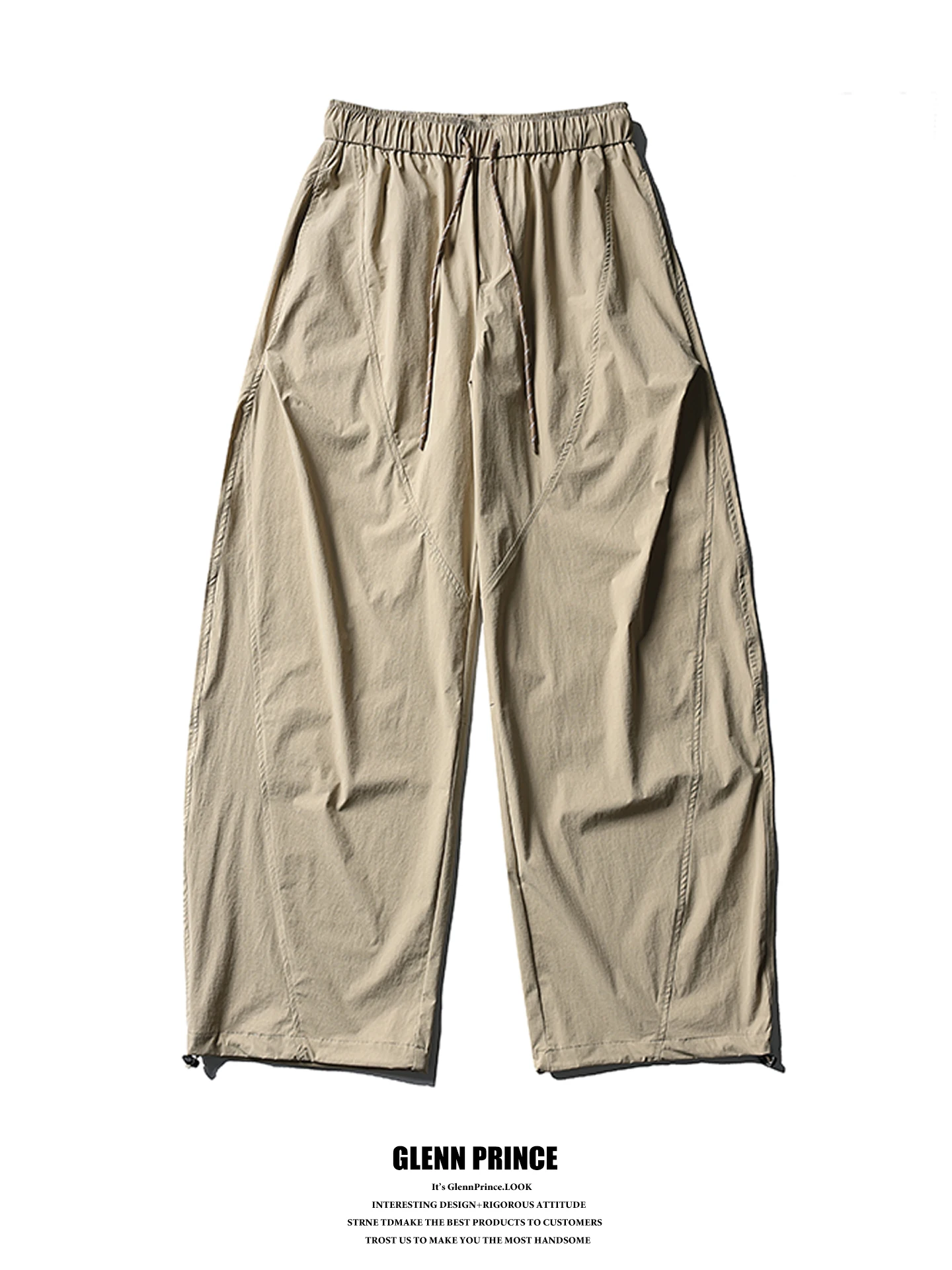 Lightweight Quick-Dry Folded Design Men's Work Pants GPstudio Japanese Style Knife  Casual Loose Fit Sports Leisure Trousers
