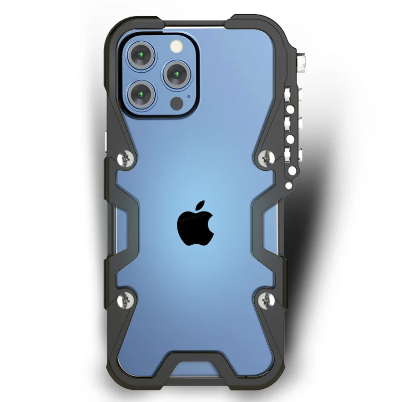 

Luxury aluminum alloy hollow heat dissipation Phone Case For iPhone 15 Pro Max For iPhone 15 PIus Military Shockproof Back Cover