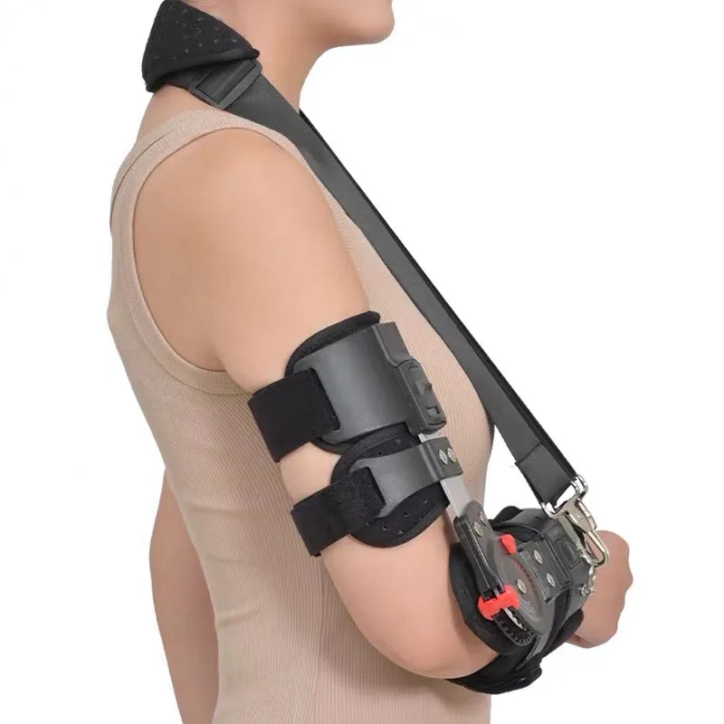 Hinged ROM Elbow Brace, Adjustable Post-Op Stabilizer Splint, Arm Injury Recovery Support Fracture Immobilization Rehabilitation