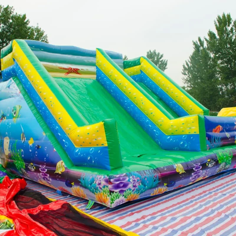 Commercial Ocean Theme Dual La - đánh giá và giá Water Slide Inflatable