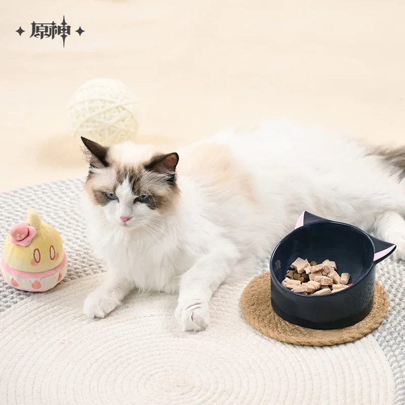 

Presale GS Impact Official Merchandise Wanderer Fairytale Cat Series Ceramic Pet feeding Bowl Ship in 2024.10 Balladeer Hat Guy