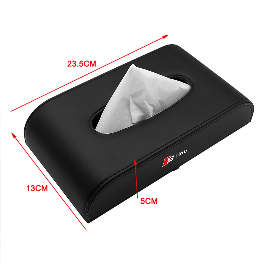 New PU Leather Car Tissue Storage Box with Buckle Accessories For Audi Sline A1 A2 A3 A4 A5 A6 A7 A8 Q3 Q5 Q7 Rline RS S1 S2 TT