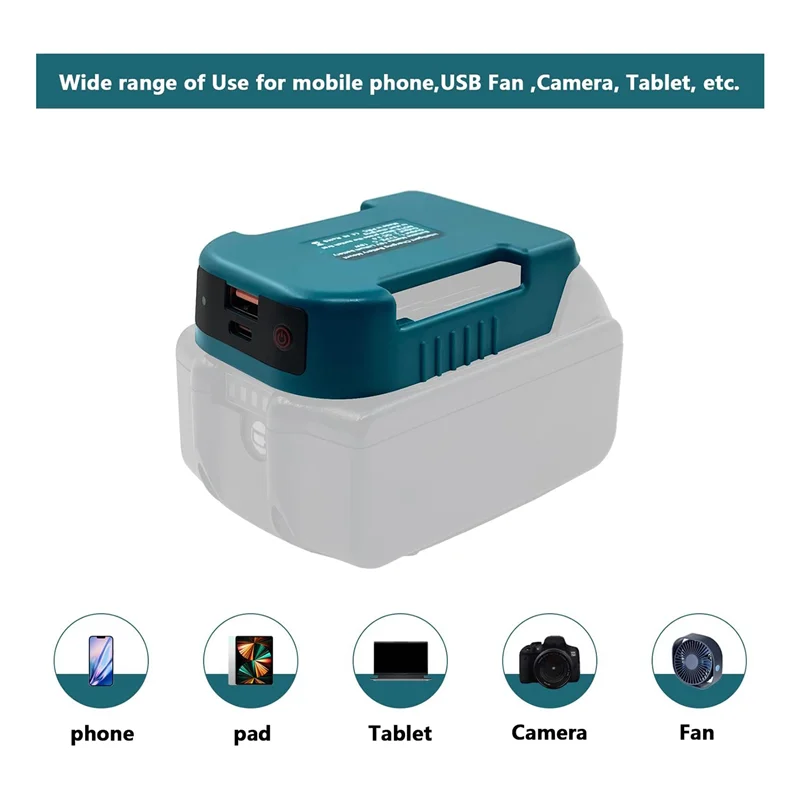 AB08-2 pacote adaptador de carregador usb para bateria com usb & tipo-c adaptador de roda de energia de carregamento rápido carregador usb