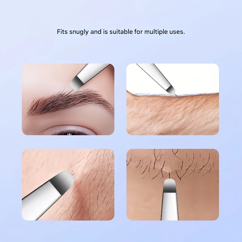 Round-Tip Hair Removal Tweezers Stainless Steel Eyebrow Tweezers Beard Tweezers Hair Plucking Tweezers Eyelash Extension Tools