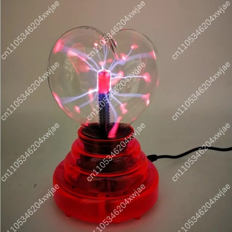 4 Inch USB Heart Shaped Plasma Lamp Touch Sensitive Lightning Sphere Night Light Decor Gift