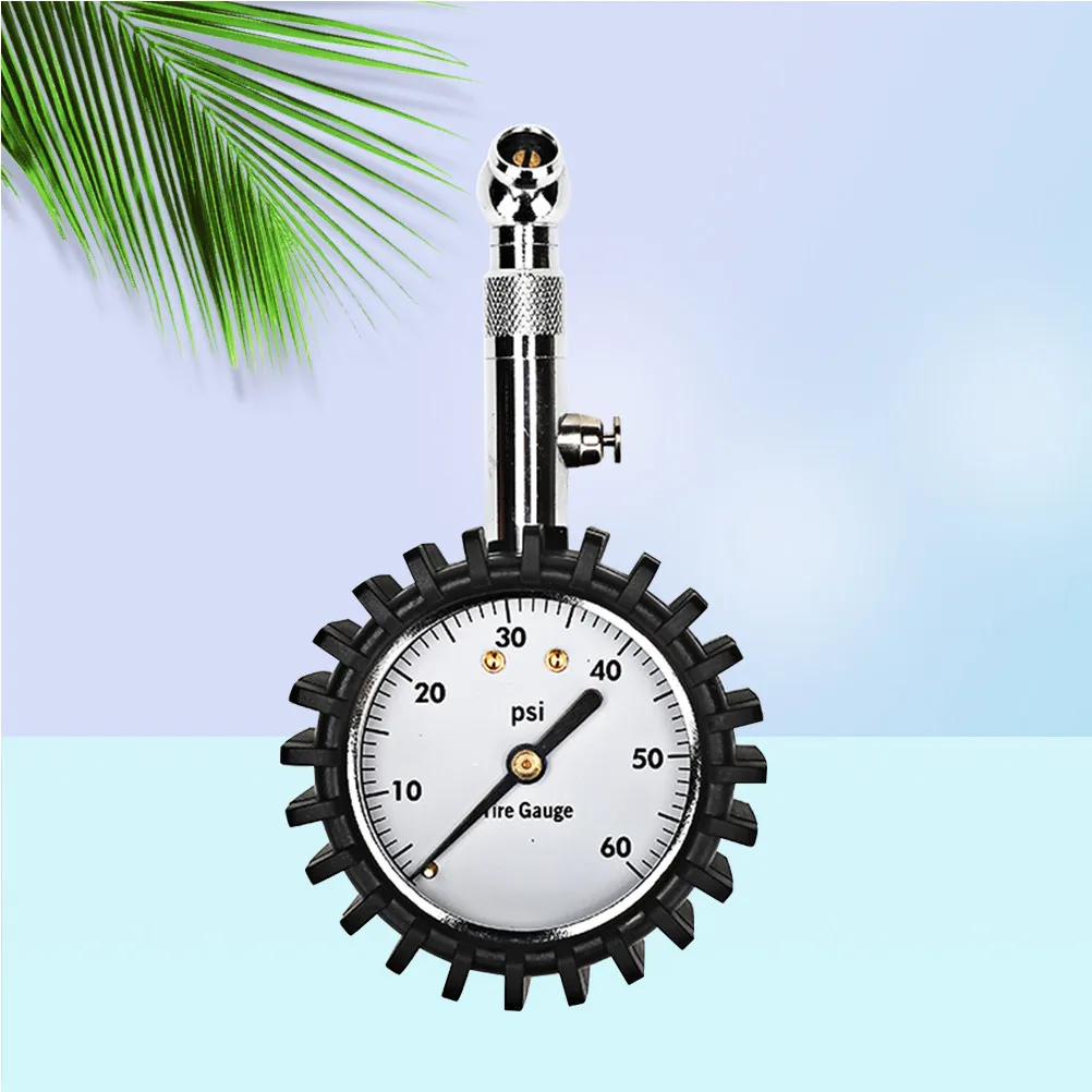 

Mechanical Tire Pressure Gauge Black Large Dial Swiveling Brass Reliable for Car Motorcycle Truck Vehicle Tire