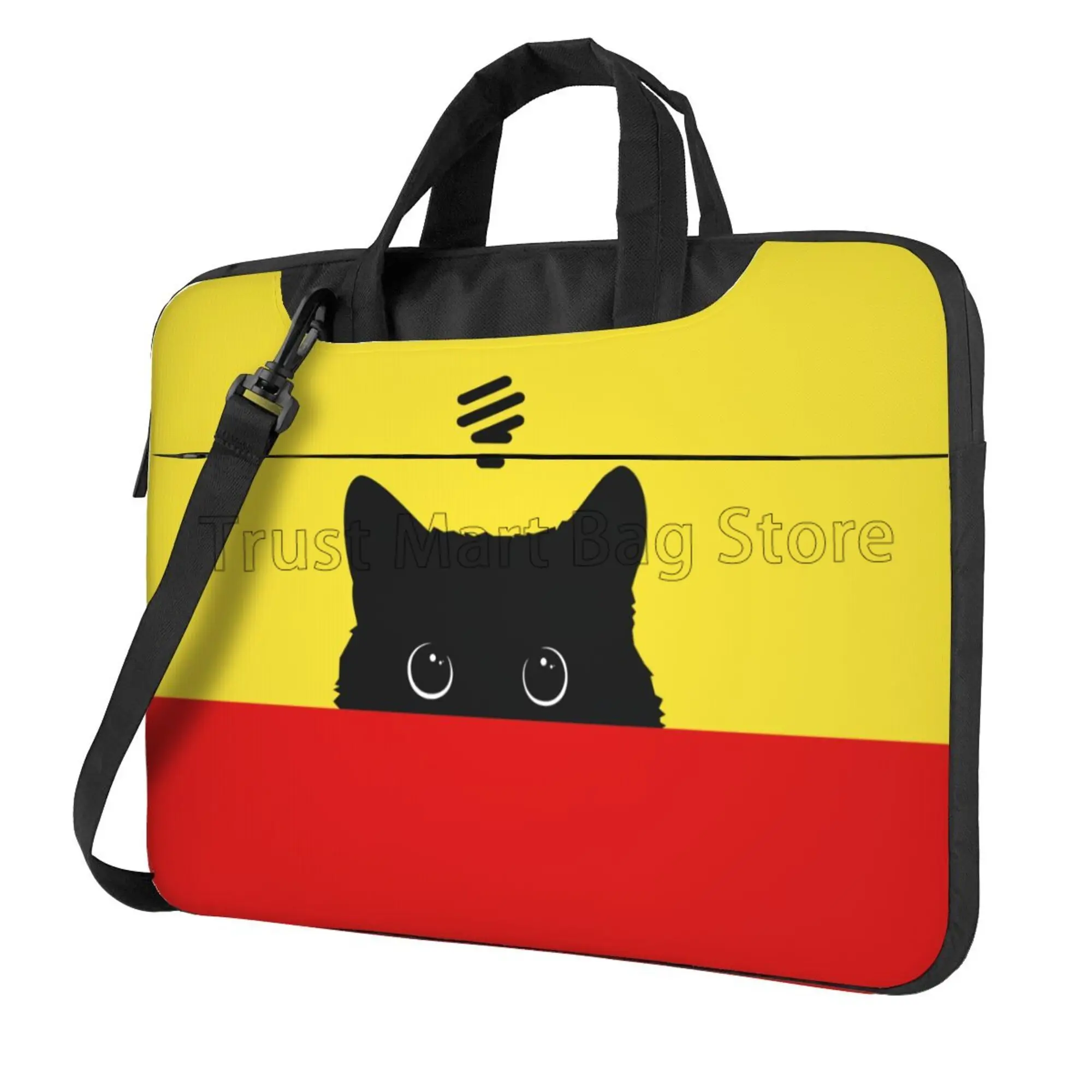 Tas sarung Laptop motif kepala kucing lucu tas Bawa Komputer penutup kantung PC dengan pegangan cocok untuk Laptop Notebook 13/14/15, 6 inci