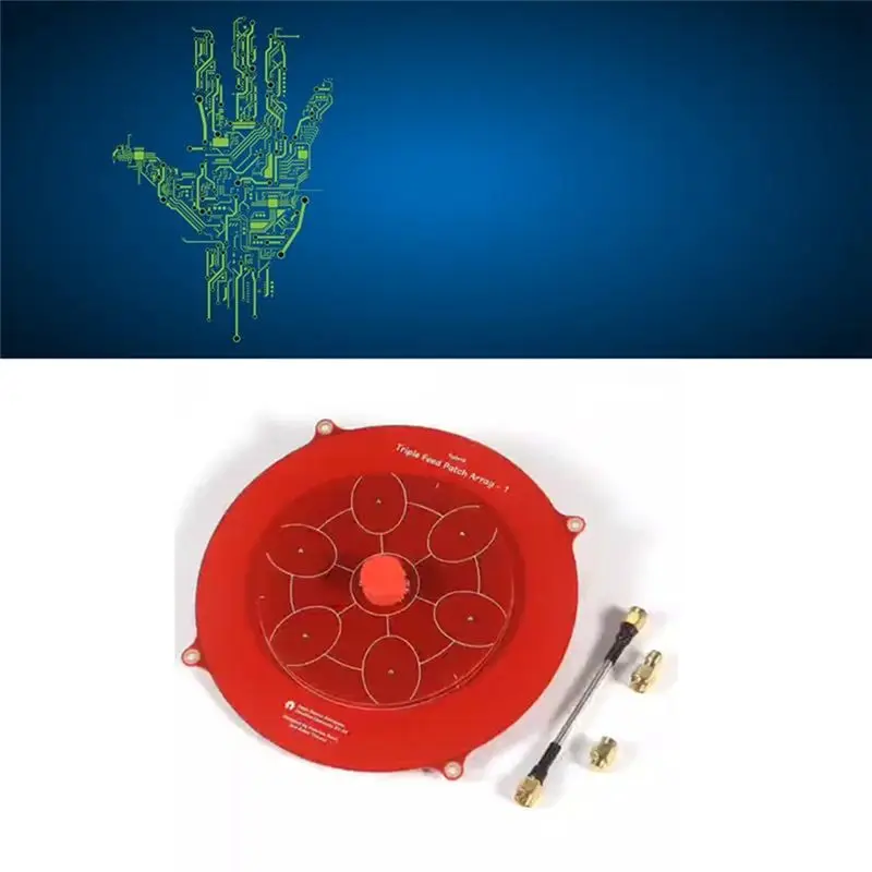 T23C 5.8Ghz Triple Feed Patch Pagoda Array Antenna 14Dbi High Gain Image Transmitter For Long Range RC Drone Use