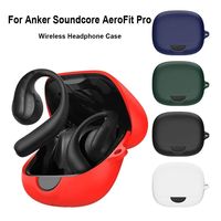 Silicone Earbuds Protective Case Anti-drop Dustproof Wireless Earphone Shell Soild Color for Anker Soundcore AeroFit Pro