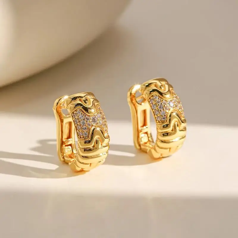 

ZOCA 925 Sterling Silver Gold Color Zirconia Stones Earrings For Women Special Design Ring Fine Jewelry