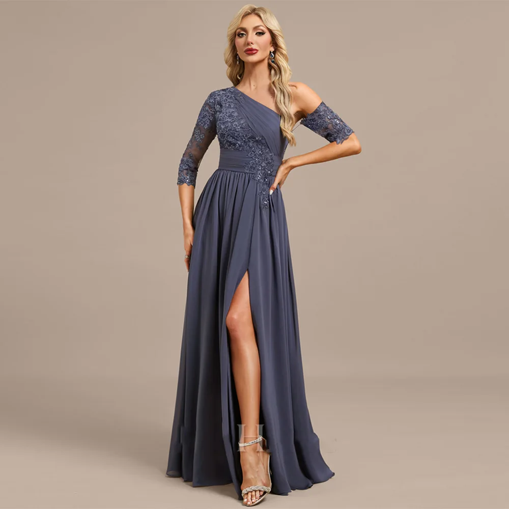 

Beach Side Slit Mother of Bride Dresses 3/4 Sleeve Wedding Party Dresses for Ladies 2025 Summer New Chiffon Beach Robe De Soirée