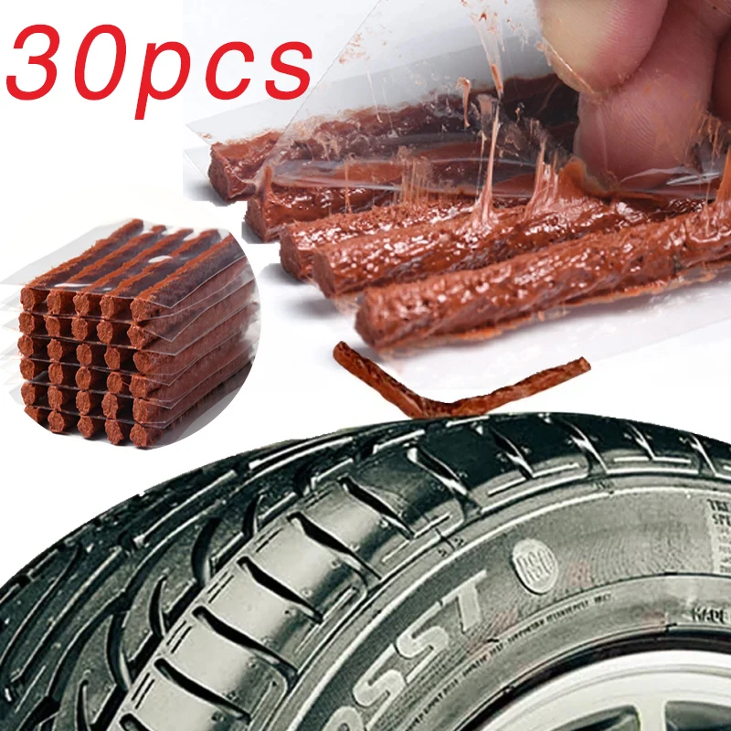 

10/30PCs tubeless repair strip, emergency stirring rubber motorcycle tire repair tool for car bicycles