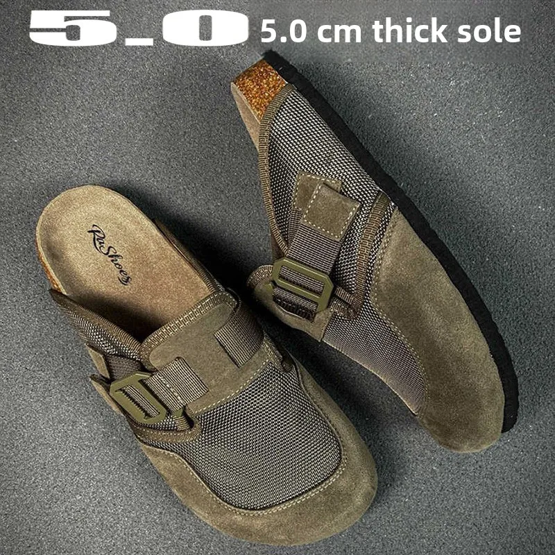 Men's  Shoes Summer Office Breathable Casual High Grade Anti-slip Wear-resistant Slippers round Toe Outdoor Leisure