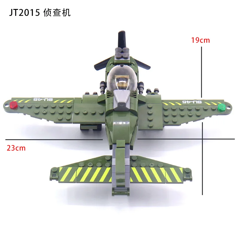 Military Yak-1B Fin Fighter Building Blocks WW2 Air Force Soldier Figures Bricks Educational Toys for Children Christmas Gift