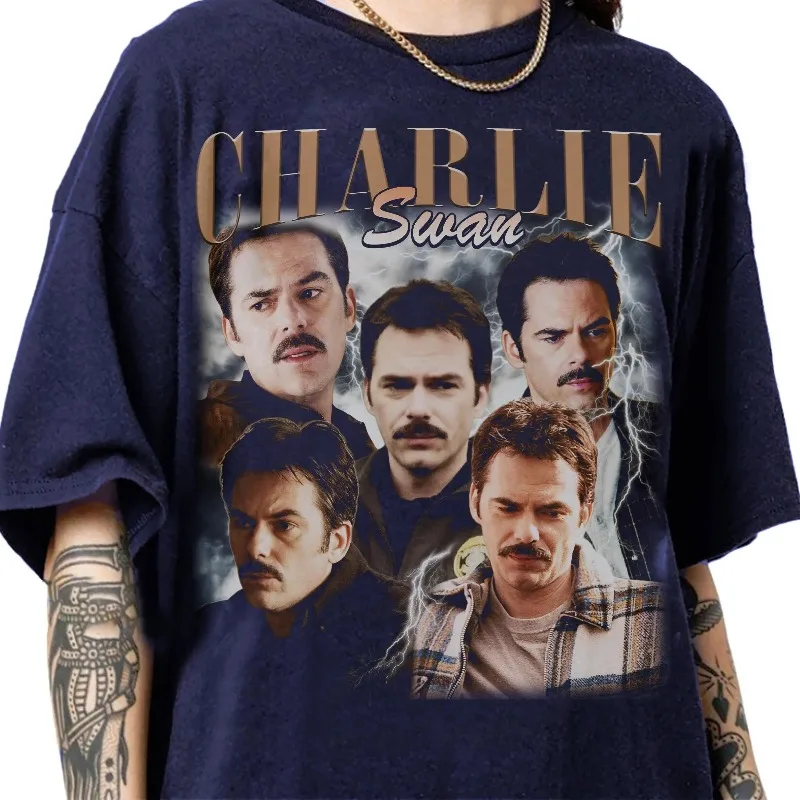Limited Charlie Swan 90s Bootleg Vintage T-Shirt, Charlie Swan Streetwear Classic Tee, Twilight Saga Gifts For Unisex T-Shirt