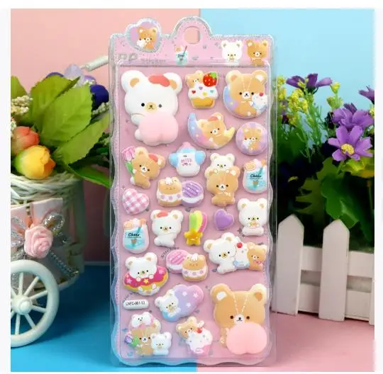 

3D DIY Cartoon PVC Elastic Stickers Cute Hip Stress Relief Decorative Stickers for Phone Cases Stationery Daily Use