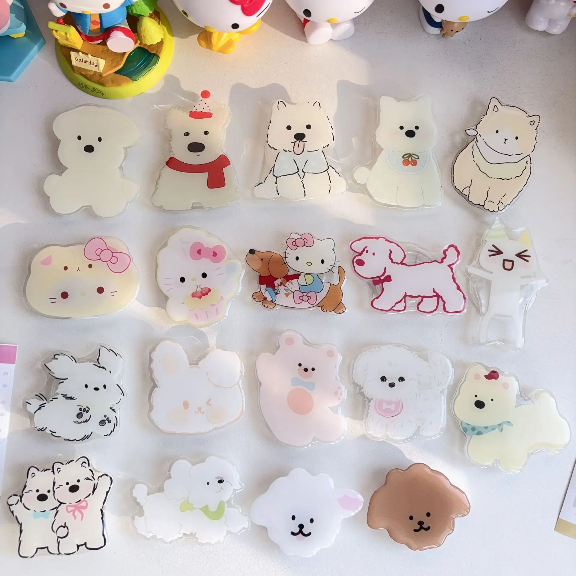 حامل كلب المرتفعات الغربية الملون باللون الكريمي مناسب لأي حامل وسادة هوائية للهاتف المحمول لاصق لسطح المكتب الكسول #1